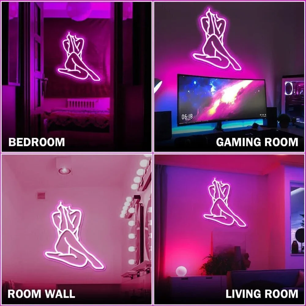 🆕Lady Neon Lady Neon Led Signs for Wall Decor for Bedroom Man Cave Home Bar